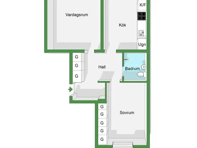 Floor plan for Eriksfältsgatan 83B
