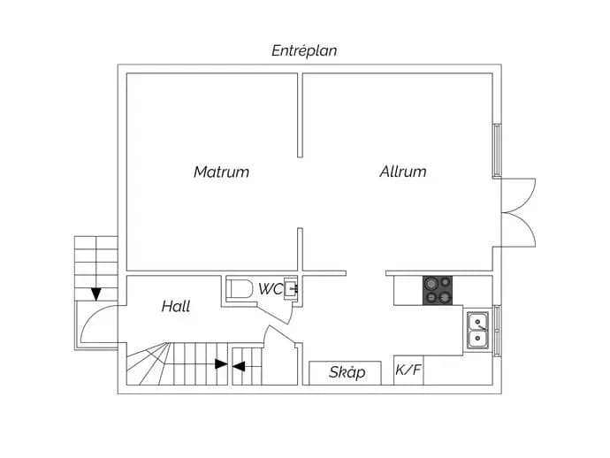 Planritning för Gamla vägen 32