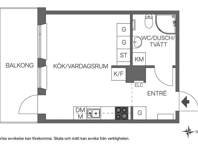 Floor plan for Hammarkullegatan 8
