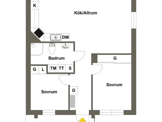 Planritning för Arons väg 4F