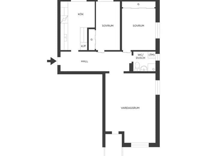 Floor plan for Önskevädersgatan 21