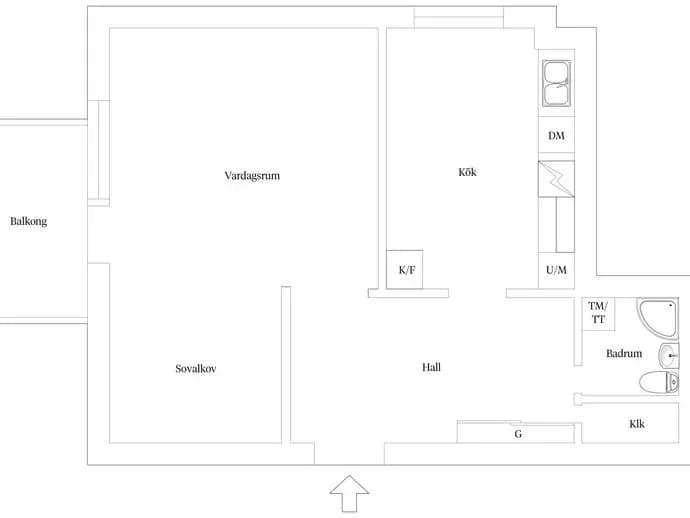Floor plan for Arvid Lindmansgatan 23A