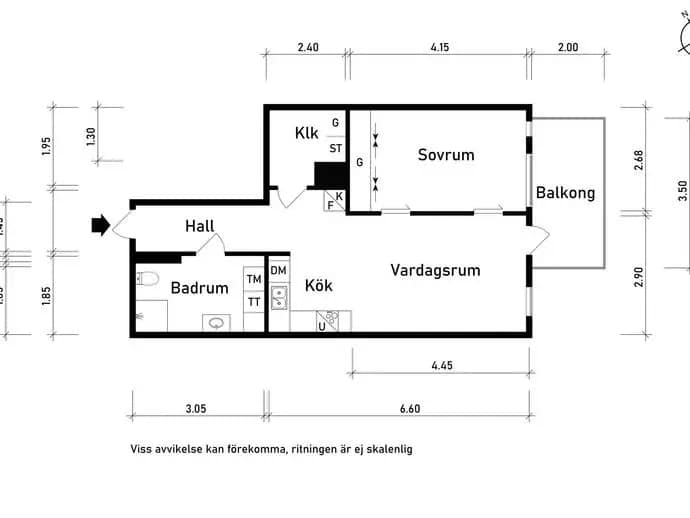 Floor plan for Lindholmsallén 26B