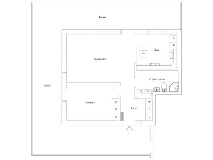 Floor plan for Ribbingsgatan 2B