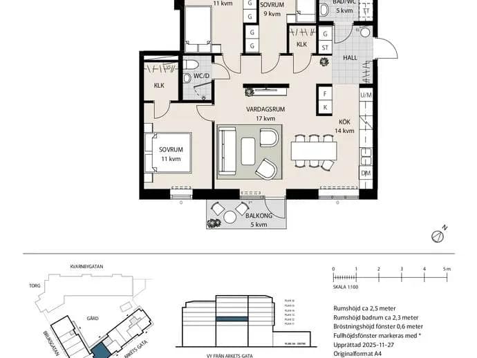 Floor plan for Arkets gata 24A B2-1203