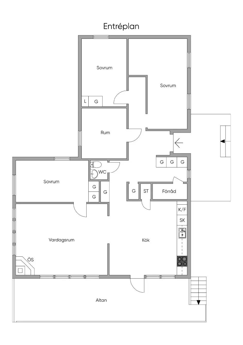 Floor plan for Körevägen 24