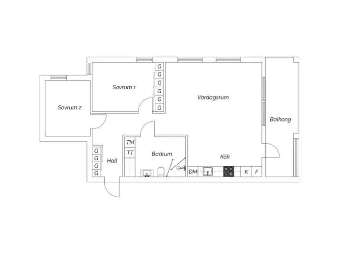 Floor plan for Valthornsgatan 6