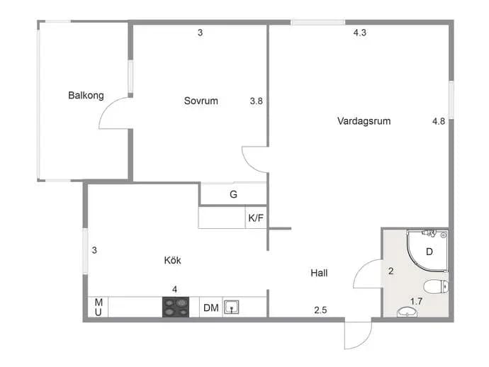 Planritning för Fritjof Nansens Väg 9