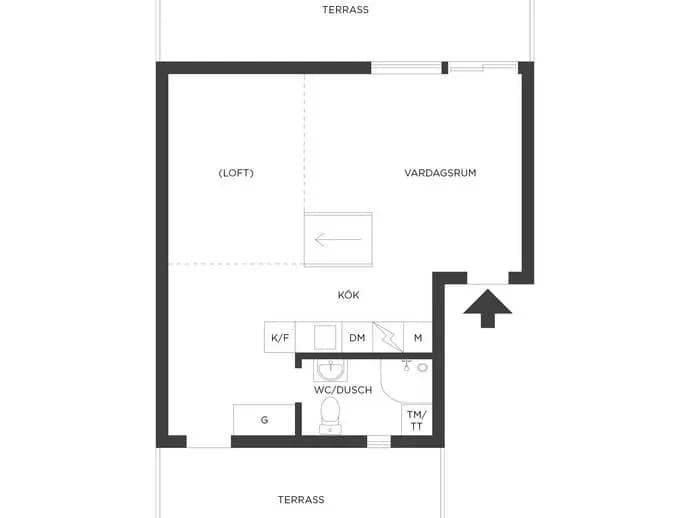 Planritning för Sunnanvindsgatan 4A