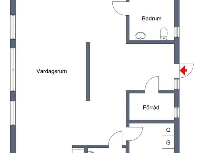 Planritning för Barberarevägen 1