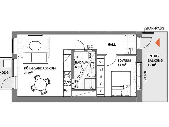 Planritning för Fältspatsgatan 7