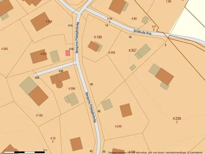 Planritning för Bergums Prästgårdsväg 46