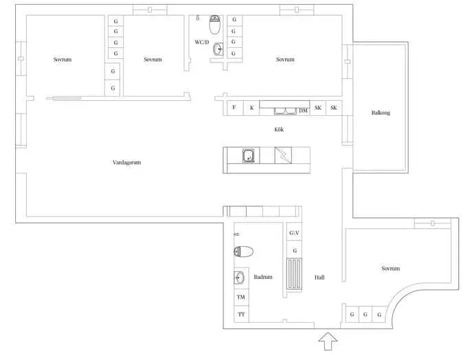 Floor plan for Gustav Adolfsgatan 5