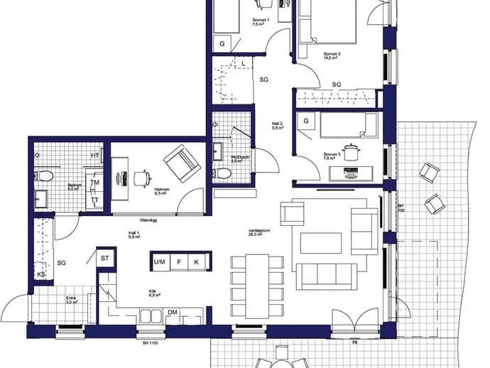 Floor plan for Kämpegatan 5