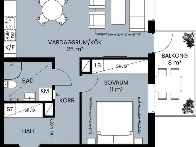 Planritning för Ingrid Wallbergs Gata 65