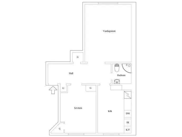 Floor plan for Hårdvallsgatan 3C