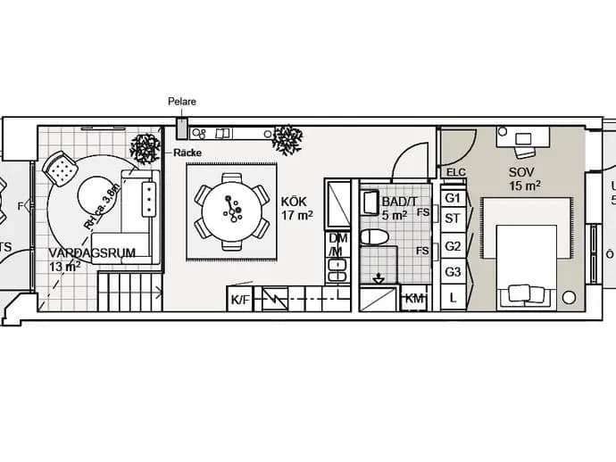 Floor plan for Platåvägen