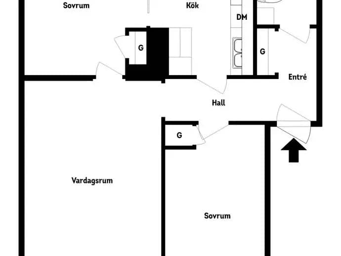 Floor plan for Flöjtgatan 17