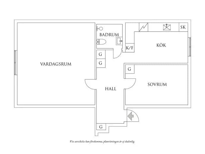 Planritning för Bielkegatan 3B