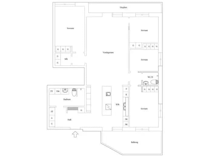 Floor plan for Gustav Adolfsgatan 5
