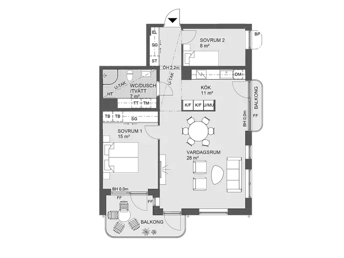 Floor plan for Danska Vägen 64 A