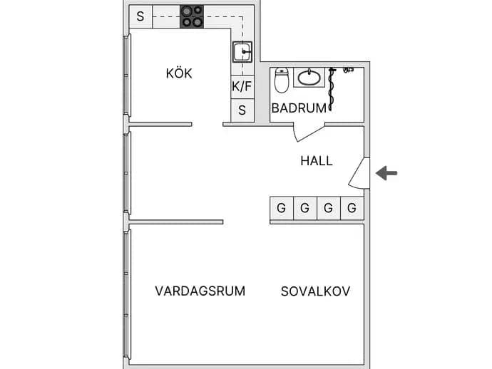 Planritning för Ritargatan 5