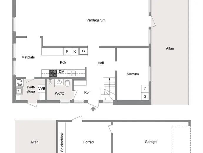 Planritning för Hagtornsvägen 26