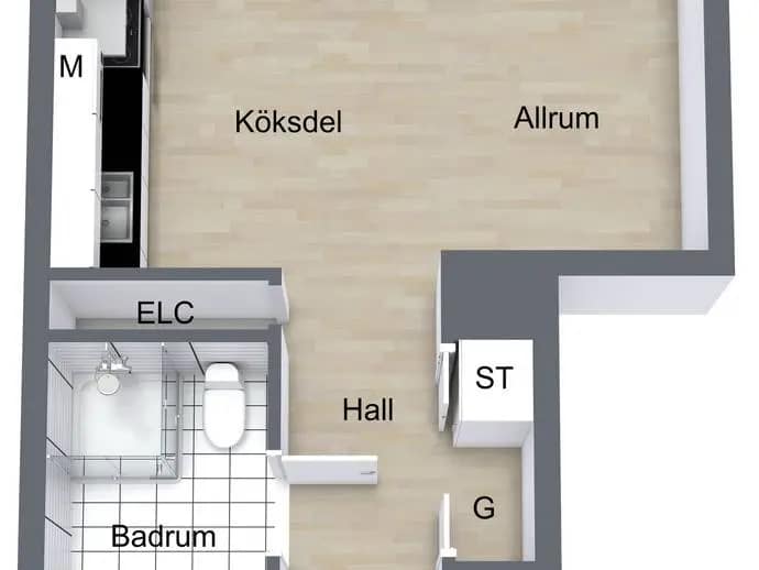 Planritning för Albert Engströmsgatan 2h