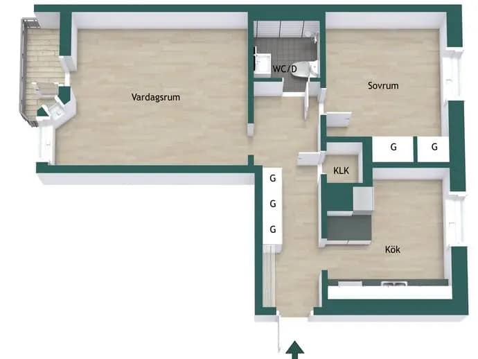 Planritning för Salabacksgatan 5B
