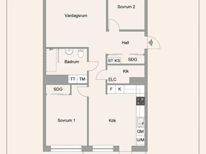 Planritning för Solskensgatan 5