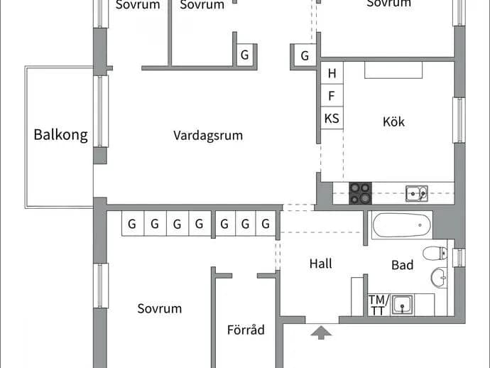 Planritning för Eksätravägen 116