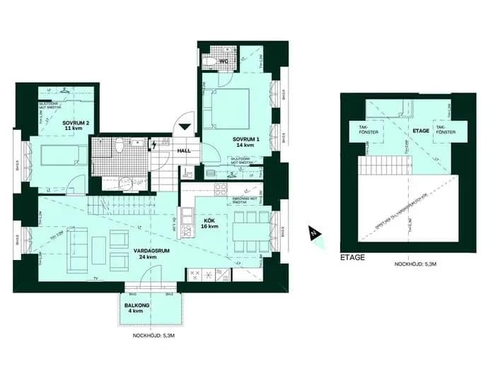 Floor plan for Prästgatan 19