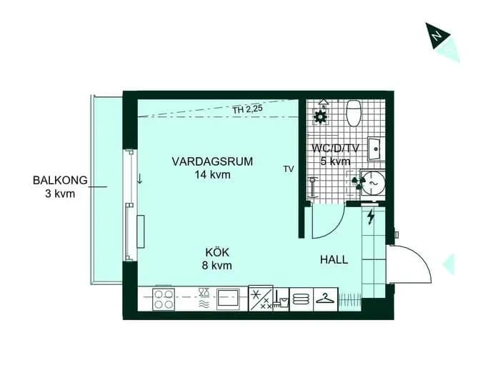 Floor plan for Klockargatan 4