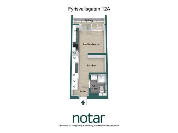 Planritning för Fyrisvallsgatan 12A