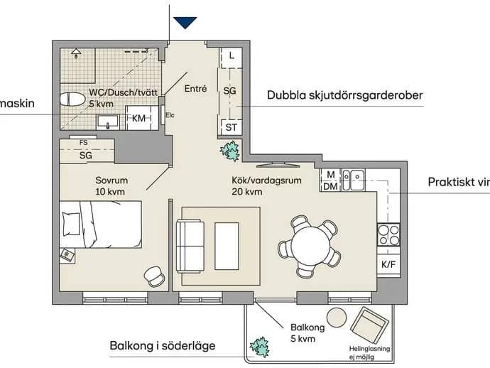 Floor plan for Kungsängsgatan 66G