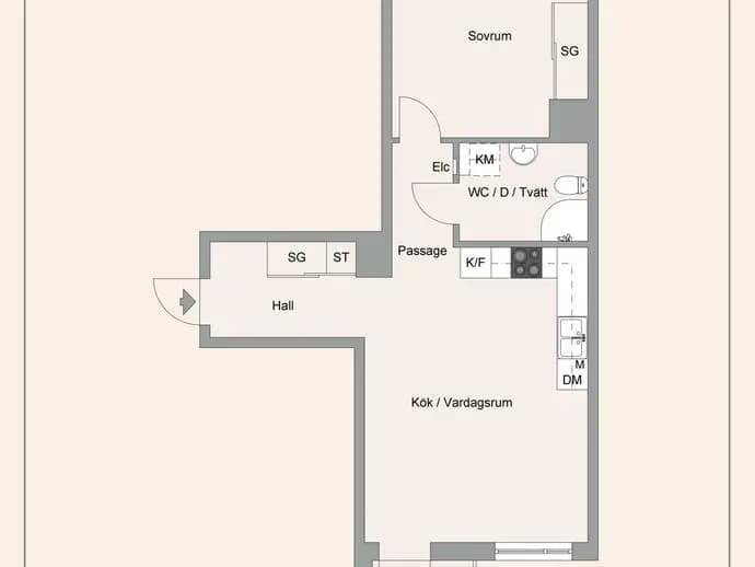 Planritning för Siktargatan 2