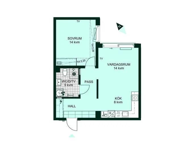 Floor plan for Klockargatan 4