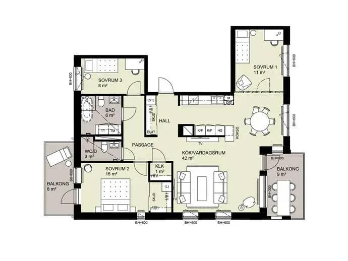 Floor plan for Islandsgatan 9