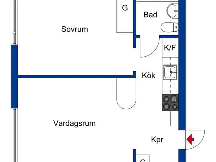 Planritning för Vaksalagatan 55