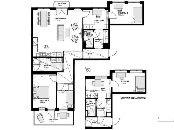 Floor plan for Ångkvarnsgatan 21