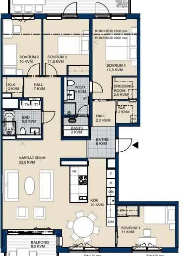 Floor plan for Luthagsesplanaden 4C