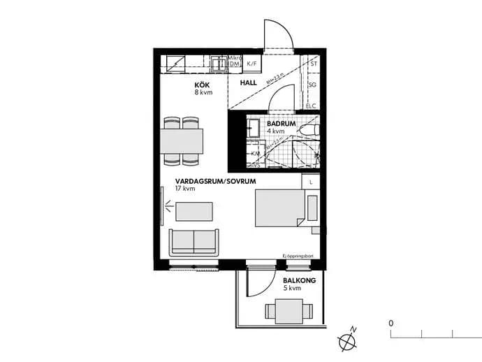 Floor plan for Hugingatan 17