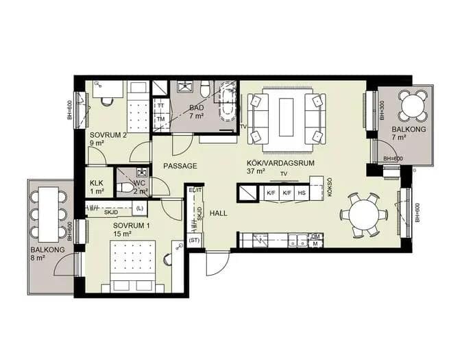 Floor plan for Islandsgatan 9