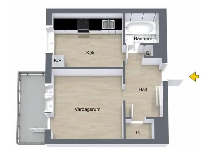 Planritning för Botvidsgatan 8c