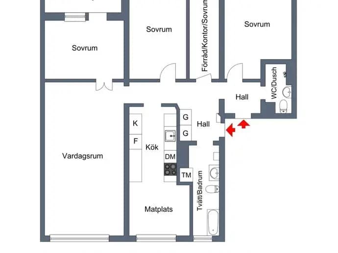 Floor plan for Blockstensgatan 13
