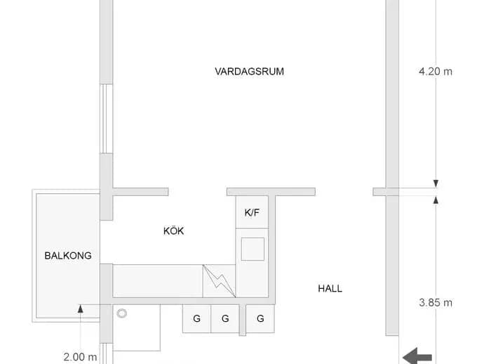 Floor plan for Skäggetorpsgatan 8