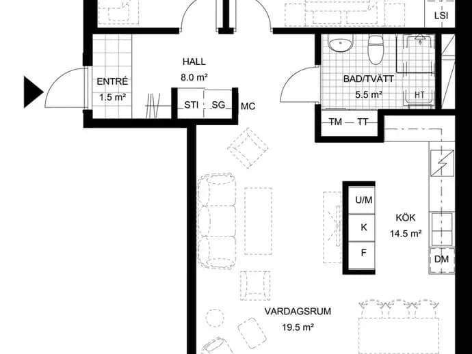 Planritning för Saltängsgatan 80