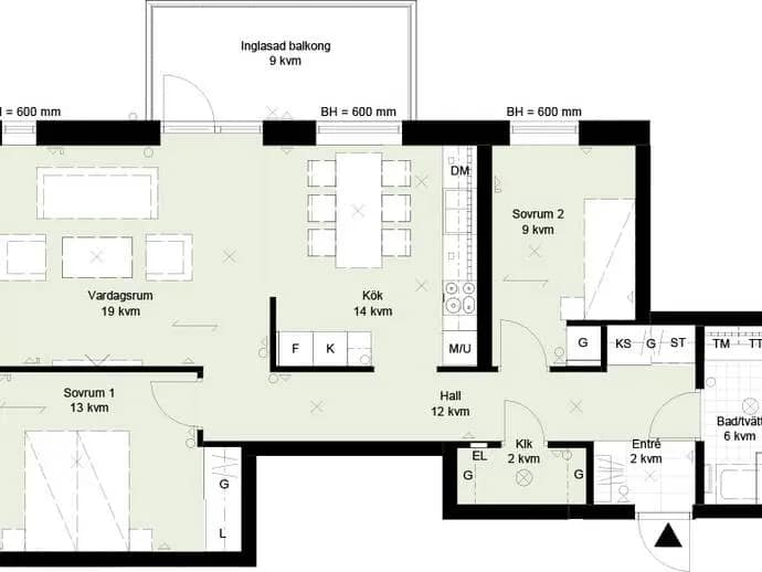 Planritning för Ridderstads gata 34