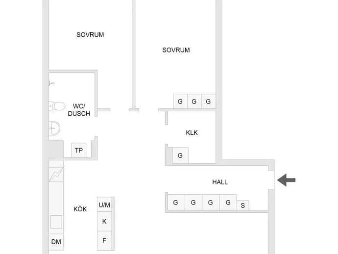 Floor plan for Godsgatan 5