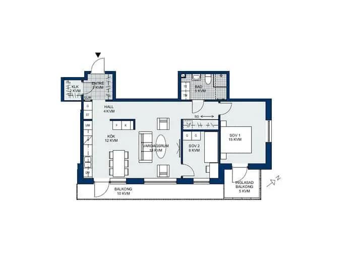 Planritning för Djurgårdsgatan 45B